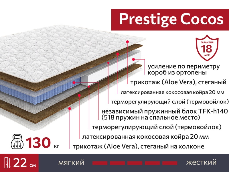 Матрас Prestige Cocos 800х2000