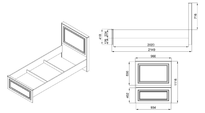 Кровать 900 "Манхэттен" спальня