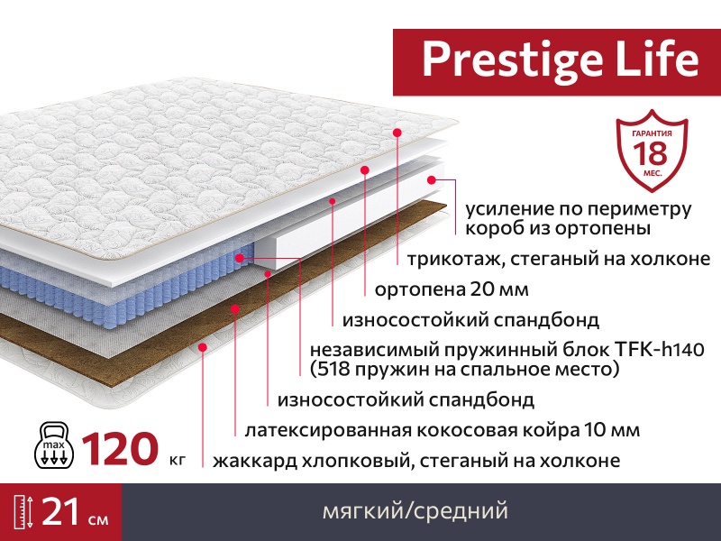 Матрас Prestige Life 800х2000