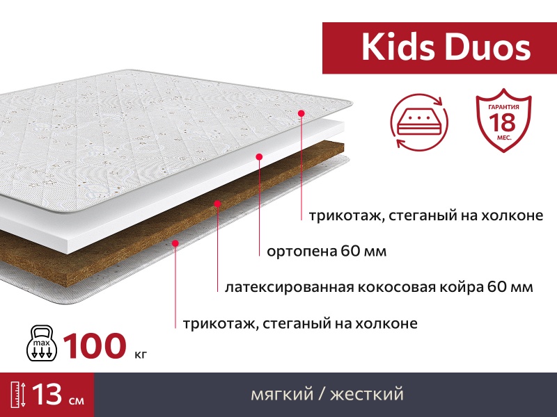 Матрас Kids Duos 700х1400